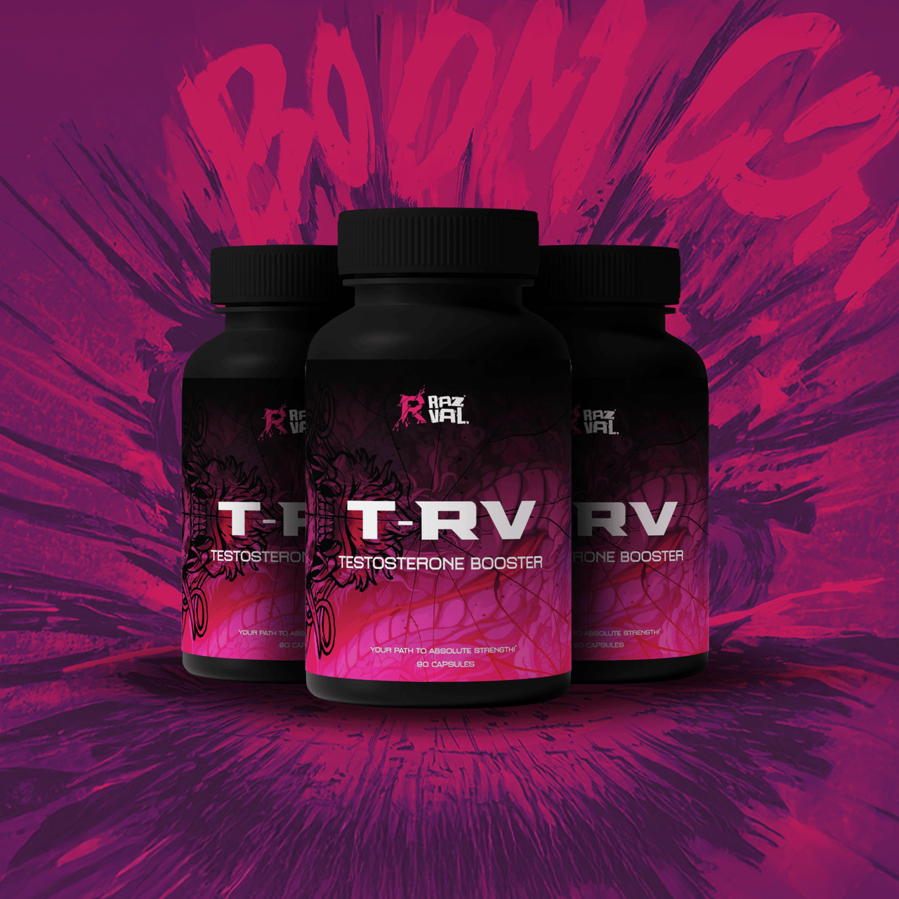 RAZVAL T - RV Testosterone Booster 3 Bottle / 3 Month Supply - RAZVAL